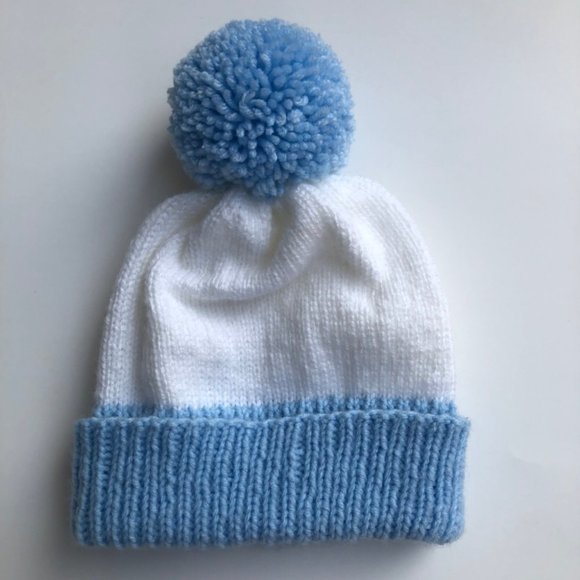 Baby Blue and White Child Winter Hat - Picture 1 of 1